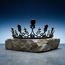 Midnight Blossom Tiara Crown in Gold with Black Gems | Dark Princess Gothic Crown Party or Bridal Hair Accessory