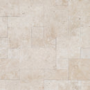 Miletos Ivory Travertine Pattern Tumbled Pavers - Full Truckload top angle view
