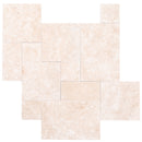 Miletos Ivory Travertine Pattern Tumbled Pavers - Full Truckload top view product shot