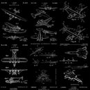 Aviation Wallpaper Mural. Featuring Military Jet and Airplane Patent Designs.