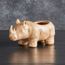Mini Rhino Ceramic Planter | Wild Safari Hippo Shaped Succulents Flower Pot | 4.5" x 2"