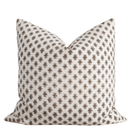 Cora Floral Block Printed Pillow Cover | Brown