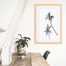 Minimalist Black White Palms Poster. Hawaii Theme