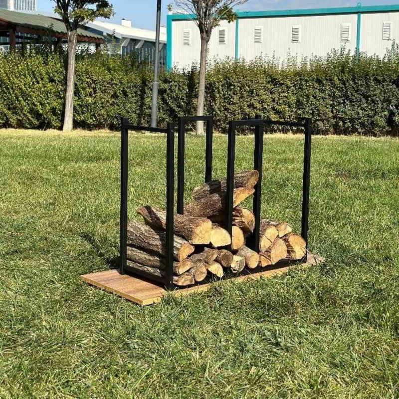 Minimalist Metal Log With Kindling Holder