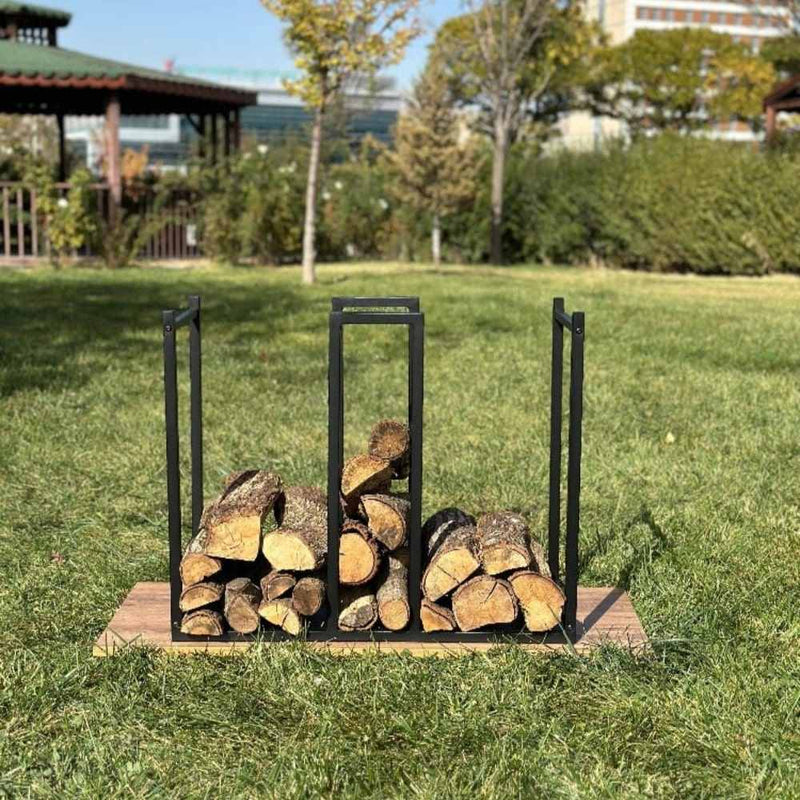 Minimalist Metal Log With Kindling Holder