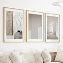 Minimalist Beige Modern Architectural Set of 3 Prints