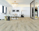 SPC Vinyl Rigid Core 7" Width 60" RL, 6mm Thick, 1.5mm IXPE Mirage Ivory Peninsula Floors - Mazzia Collection Product shoot Living Room view