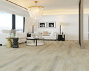 SPC Vinyl Rigid Core 7" Width 60" RL, 6mm Thick, 1.5mm IXPE Mirage Ivory Peninsula Floors - Mazzia Collection Product shoot Living Room view  1