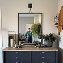 Architectural Black Iron Tripod Wall Mirror | Modern Statement Piece
