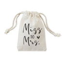 Miss to Mrs. Cotton Canvas Wedding Favor Bags, 6-Pack