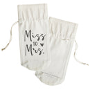 Miss to Mrs. Cotton Canvas Wine Bag
