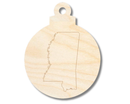 Unfinished Wood Etched Mississippi Ornament Shape | Paint By Line Crafts | up to 30" DIY