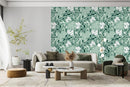 Voguish Green Floral Wallpaper Fashionable High-Quality