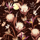 Voguish Brown Floral Wallpaper Tasteful