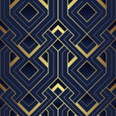 Dark Blue and Gold Design Wallpaper