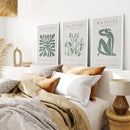 Matisse set of 3 Sage Green Wall Art Prints