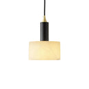 Modern Cylindrical Alabaster Pendant Light