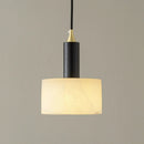 Modern Cylindrical Alabaster Pendant Light