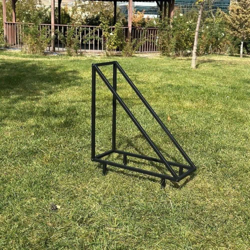 Modern Triangle Metal Wood Rack