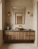 Curved Brass Mirror -  Unlacquered Brass Mirror Wall Mirror