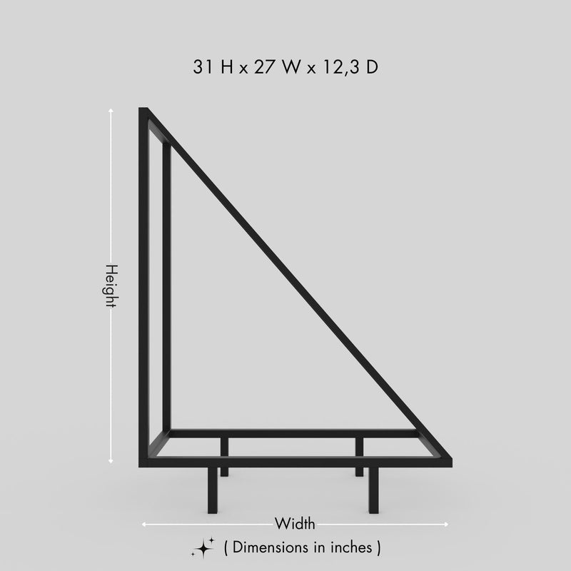 Modern Triangle Metal Wood Rack