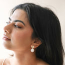 Molten Freshwater Pearl Drop Earrings | 14K Gold Plated Brass and Real Freshwater Pearls