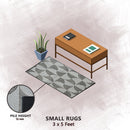 Premium Hand-Tufted Rug Made of 100% Wool  - Mono Loops - 3x5 Feet