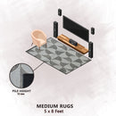 Premium Hand-Tufted Rug Made of 100% Wool  - Mono Loops - 5x8 Feet