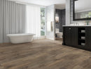 SPC Vinyl Rigid Core 7" Width 60" RL, 8mm Thick, 2mm IXPE Monroe Steel, Galea Floors - Mazzia Collection bath view 2