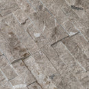 Moon Grey Ledger 3D Panel 6"x24" Natural Marble Wall Tile - Full Truckload   split-face angle closeup view