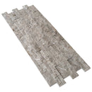 Moon Grey Ledger 3D Panel 6"x24" Natural Marble Wall Tile - Full Truckload   split-face top angled view
