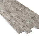 Moon Grey Ledger 3D Panel 6"x24" Natural Marble Wall Tile - Full Truckload   split-face profile view