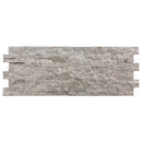 Moon Grey Ledger 3D Panel 6"x24" Natural Marble Wall Tile - Full Truckload   split-face top view