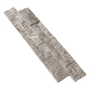 Moon Grey Ledger 3D Panel 6"x24" Natural Marble Wall Tile - Full Truckload   split-face angle view