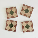 Rust, Dark Green, Clay Zellige 4"x4" by Tilesofezra