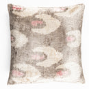 Handmade 16x16 Velvet Throw Pillow – Beige, Pink, Gray Tones with Down Insert for Modern Boho Decor