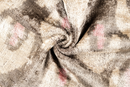 Handmade 16x16 Velvet Throw Pillow – Beige, Pink, Gray Tones with Down Insert for Modern Boho Decor