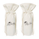 Mr. Naughty and Mrs. Nice Christmas Cotton Canvas Wine Bag, 2-pack