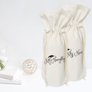 Mr. Naughty and Mrs. Nice Christmas Cotton Canvas Wine Bag, 2-pack