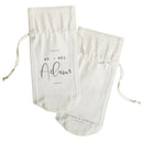 Mr. & Mrs. with Last Name Cotton Canvas Wine Bag