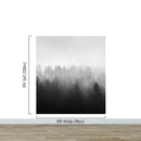 Black and White Misty Pine Forest Wallpaper.