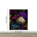 Melancholy Flower Wall Mural. Black background.