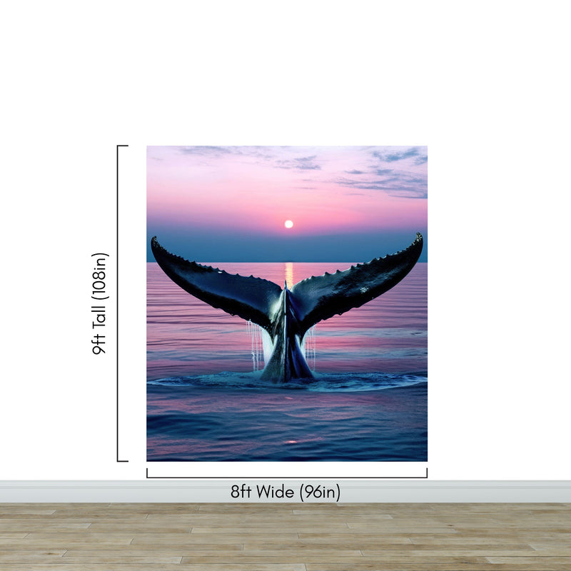 Whale Tail Wall Mural. Ocean Wallpaper.