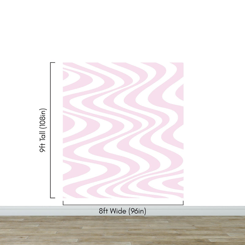 Pink Swirly Lines Abstract Wallpaper Mural.