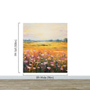 Colorful Yellow Flower Field Painting Wallpaper Mural.