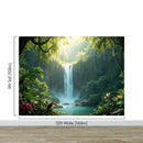 Tropical Rainforest Waterfall Wallpaper Wall Mural.