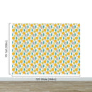 Autumn Leaves Wallpaper. Yellow, Grey, Teal Leaf Wall Mural.
