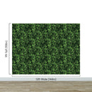 Green Leaves Pattern Wallpaper Mural. Botanical Wall Mural.