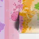 World Time Zone Wallpaper. Office Wall Mural.