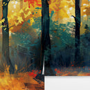 Colorful Forest Painting Wallpaper Mural.